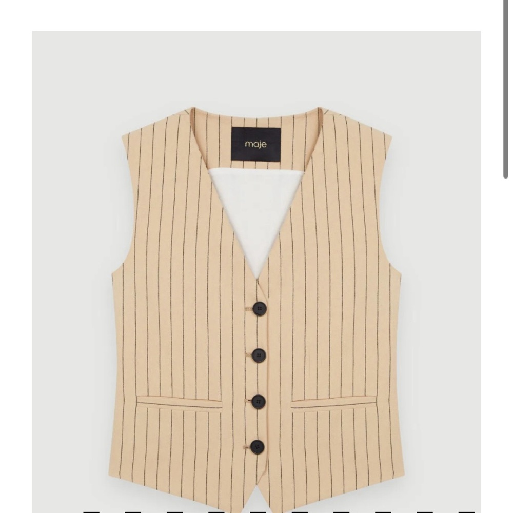 Maje Tan Striped  Vest